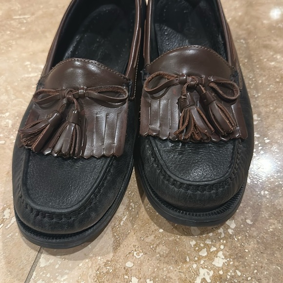 Men’s Duck Head Loafers Black/Brown Size 9.5M Like New - Picture 1 of 4